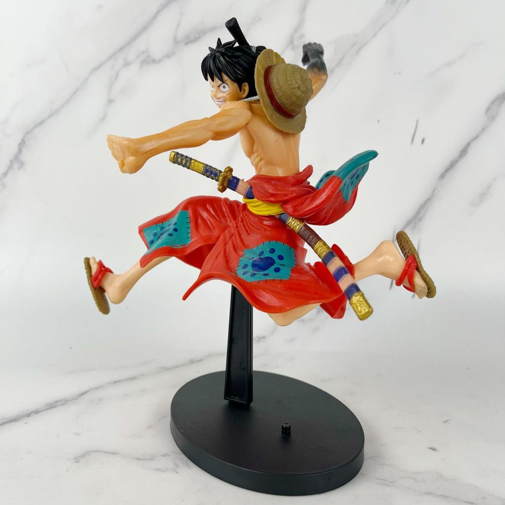 23 см Аниме One Piece Кимоно Манки Д. Луффи Вторая передача Дуэль Фигурка Сцена ПВХ Модель Игрушка Коллекционирование Настольные Украшения Подарок
