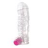 Textured Penis Sleeve with Transparent Vibrating Bullet