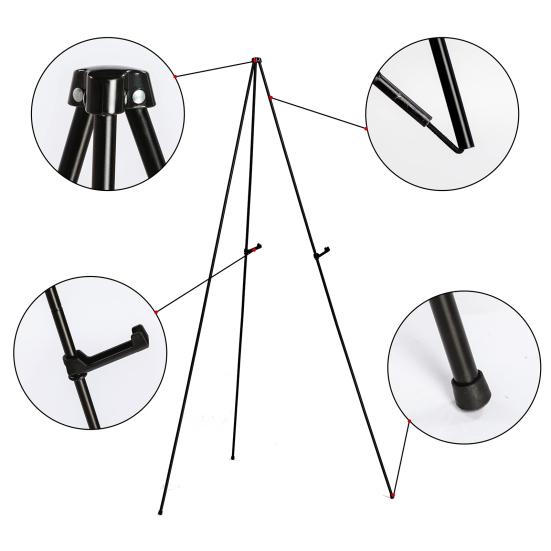 Display Stand Adjustable Height Anti-slip Solid Collapsible Fixed Poster Metal Wedding Sign White Easel Stand The Party