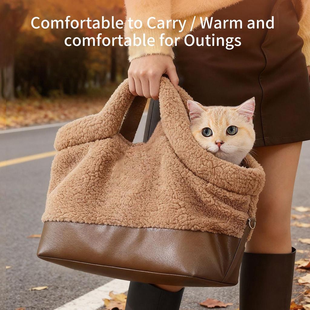 Small Pet Carrier Waterproof Pet Shoulder Bag With Safety Harness Buckle Dog Carrying Bag For Small Medium Breed Winter Travel