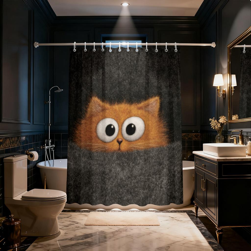 1 шт. Милая водонепроницаемая шторка для душа с принтом кота, перегородка, приватная подвесная штора с 12 крючками, несколько размеров