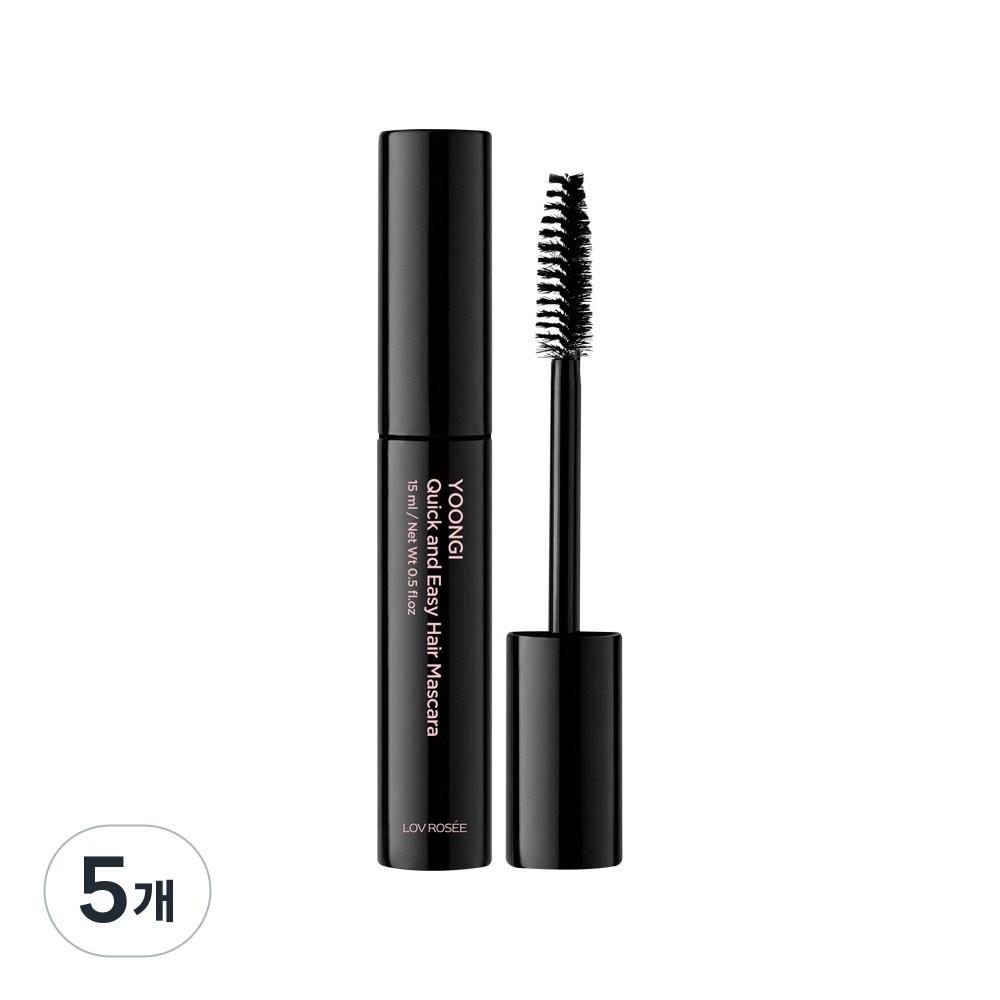 L'Obe Rose Shiny Easy & Fast Hair Mascara 15ml Gray Hair Cover Stick 5 pcs Natural Black