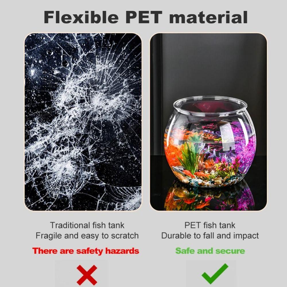 Plastic Desktop Fish Tank Ultra Clear Desktop Small Aquarium Round Fish Bowl Desktop Decoration