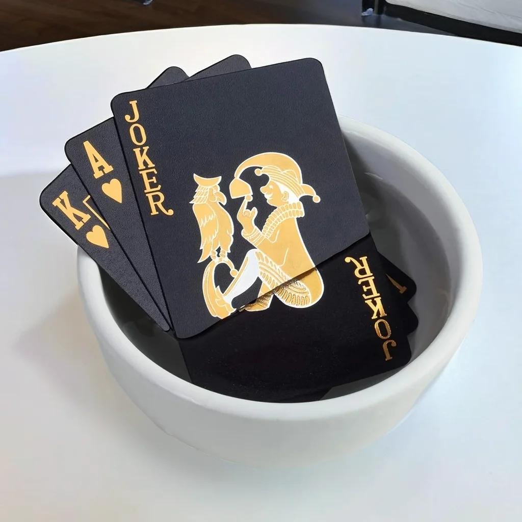 Black Rose Deck Poker Матовые водонепроницаемые пластиковые игральные карты Техасский покер Коллекция памятных шахмат практичный подарок на вечеринку