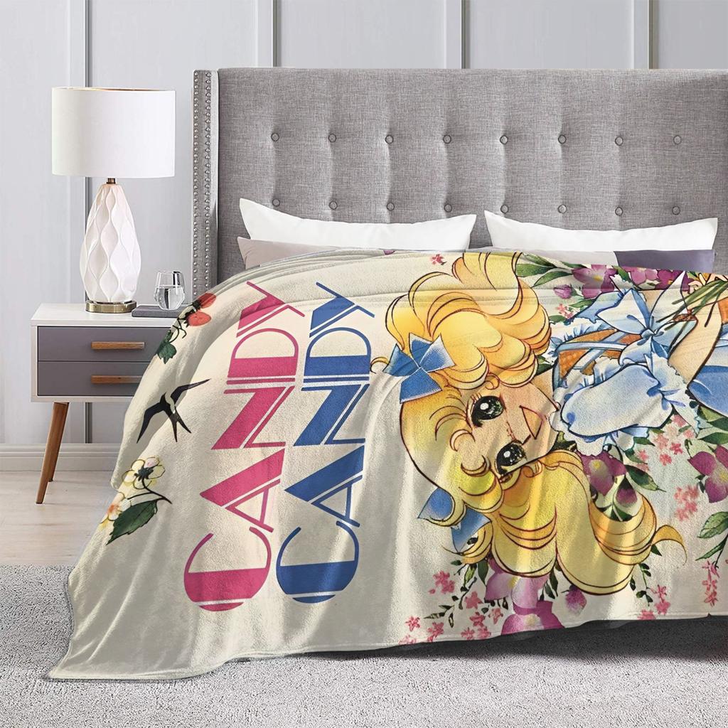 Cartoon Candy Candy Anime Blanket Plush Funny Warm Throw Blanket for Bed Sofa Summer