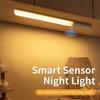 LED Wood Motion Sensor Night Light Magnetic Portable Wall Lamp Wireless Kitchen Bedroom Cabinet Closet Light Bedside Lighting