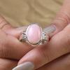 Pink Opal Gemstone Ring, Solid 925 Sterling Silver, Handmade Ring, Designer Ring, Bezel Ring, Birthday Jewelry
