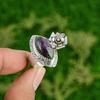 Natural Ruby Zoisite Gemstone 925 Silver Statement Flower Ring Size 7 For Women