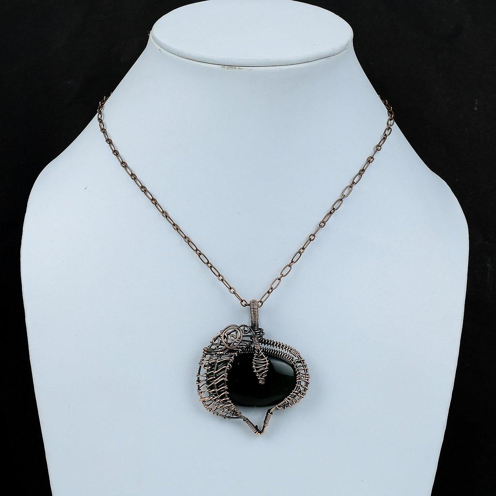 Подвеска из вазонита, подвеска из медной проволоки, подвеска из драгоценного камня ручной работы, ювелирные изделия из натурального вазонита, потрясающий кулон, подарок для него, ювелирные изделия из меди