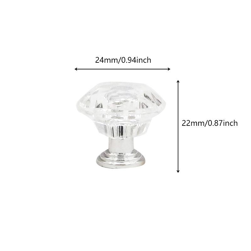 1 шт. Ручки для кухонного шкафа, ручка для шкафа, ручка для двери, акриловые ручки для ящиков с одним отверстием, серебристые