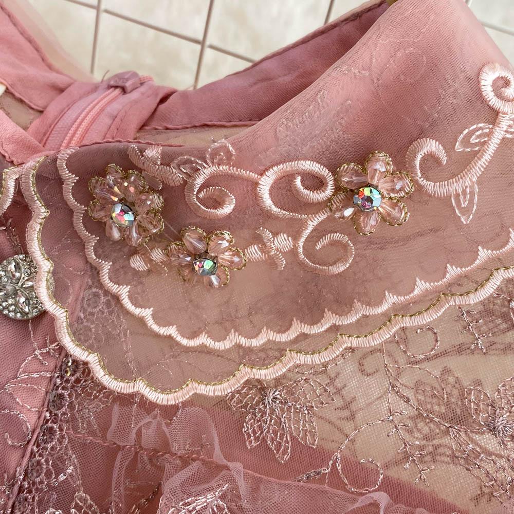 RUGOD Летнее светлое роскошное платье в дворцовом стиле в стиле ретро с кукольным воротником и высокой талией, тонкое кружевное платье трапециевидной формы, женское