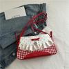 Cute Lace Bow Splicing Armpit Bag 2025 New Girl Travel Polka Dot Shoulder Oblique Span Bag