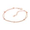 Chain Ball 92.5 Silver Rose Gold Daily Layered Double Chain Silver Bracelet