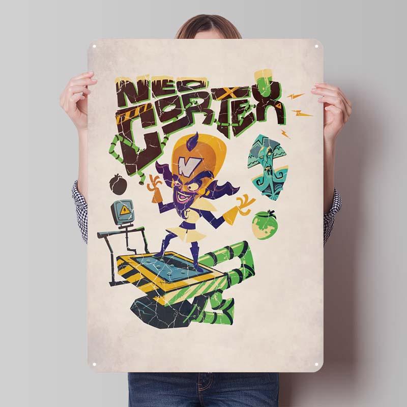 Постеры Crash Bandicoot Классическая игра Металлические таблички Настенное искусство Мурал На заказ Жестяные таблички для геймеров Украшение игровой комнаты Ретро