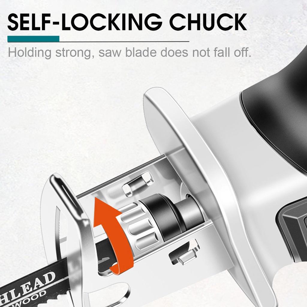 128VF 3000 RPM Cordless Electric Reciprocating Saw Li-ion Battery Saber Saw Variable Speed Metal Wood Cutter Power Tool