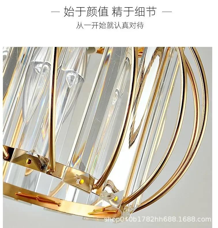 Lantern Crystal Chandelier Aisle Light Simple Modern Bedroom Bedside Lamps Corridor Chandelier Nordic LED Ceiling Balcony Lights