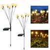 2 Packs 6-head Solar Swaying Firefly Lamps Intelligent Light Control Outdoor Waterproof Ground Plug