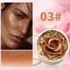 Одноцветный 3D лепестковый цветок румяна хайлайтер перламутровый Highloss Face Brightening Outline Contour Rouge Shimmer Makeup Gift