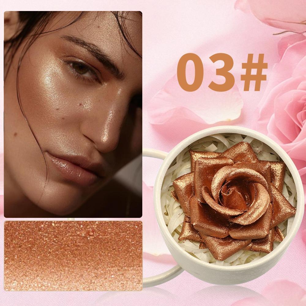 Одноцветный 3D лепестковый цветок румяна хайлайтер перламутровый Highloss Face Brightening Outline Contour Rouge Shimmer Makeup Gift