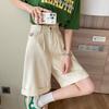 Женские весенне-летние короткие свободные брюки Five-minute, однотонные, с тонким клапаном, широкие джинсовые брюки