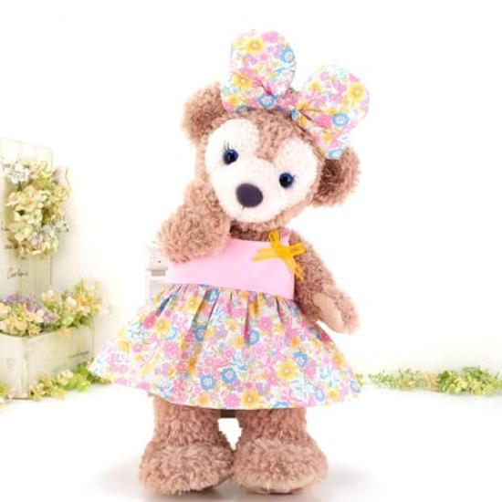 Cushu Cush Duffy Shellie May Plush Dress Up Costume Pink Floral Camisole Dress and Ribbon Set CDS408S 2-Piece