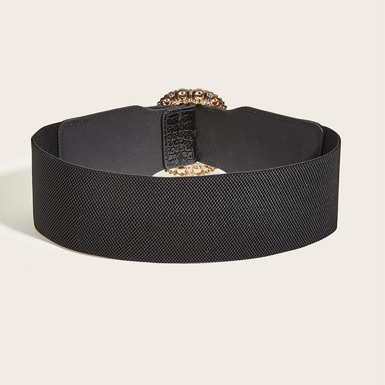 Wind Ladies Wide Belt Retro Elastic Elastic Waist Seal Dress Waist Decoration