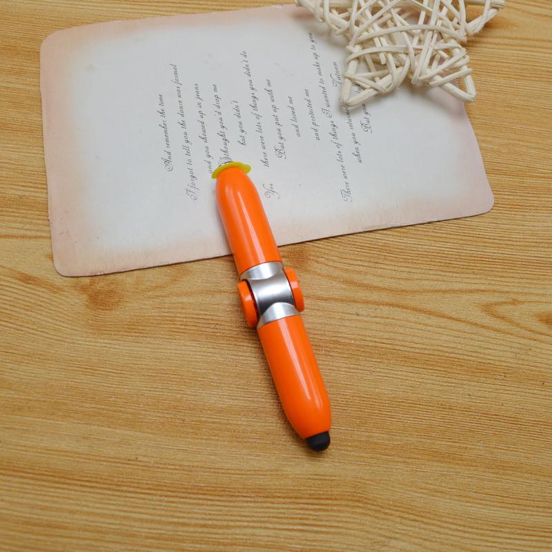 Multi Function Promotional 4 in 1 Flying Fidget Spinner Ball Pen with LED Light 1.0mm Writing Width Plastic Black Ink Geshang