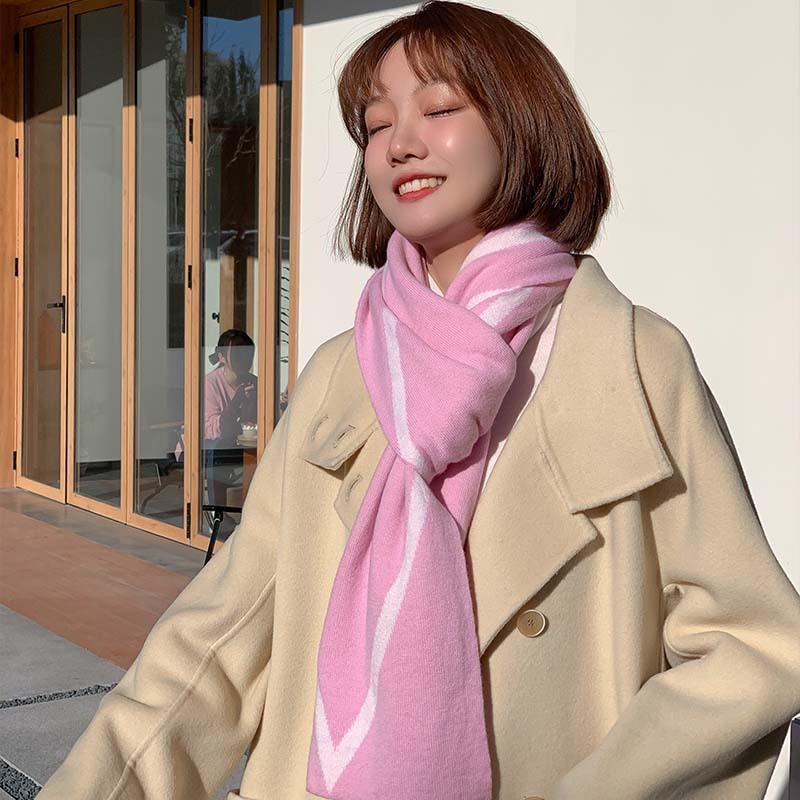 Winter New Beautiful Velvet Pure Wool Scarf Cashmere Scarf Knitted Scarf Fashion Scarf Warm Soft and Skin-friendly