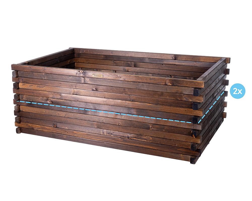 Поднятая деревянная грядка 100x100x24 см Greenspot - приподнятая садовая грядка для трав, цветов, овощей - Деревянный садовый ящик, пропитанный - Древесина Темное палисандровое дерево