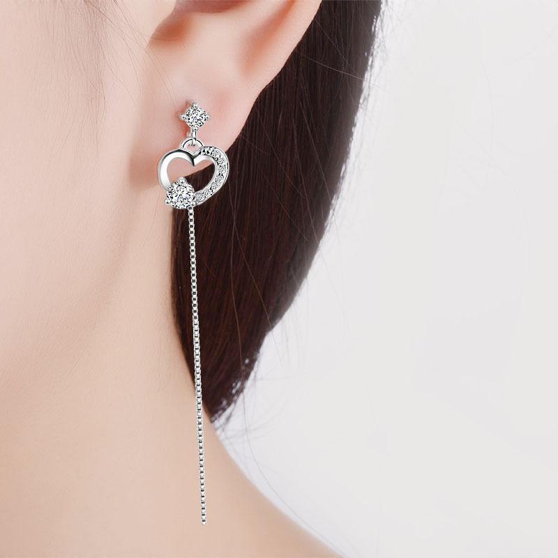 Модный темперамент, элегантные длинные серьги-кисточки, женские серьги в форме сердца из циркония, подарок на День святого Валентина девушке, серьги-украшения для ушей