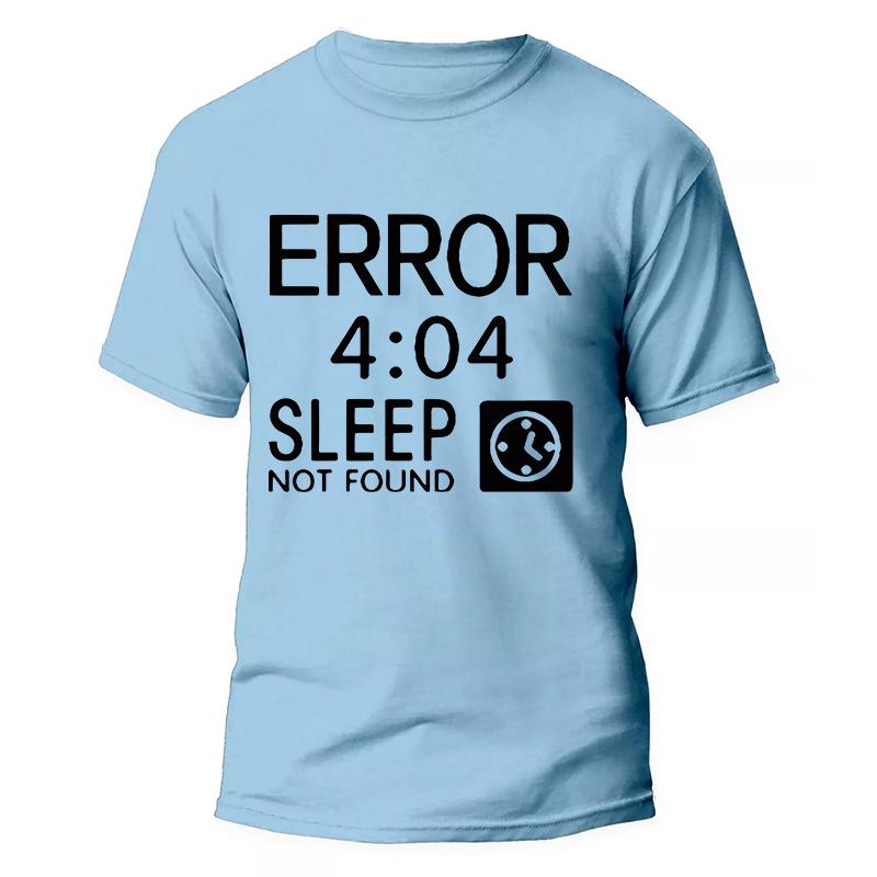 Artistic Computer 404 Error Not Found T Shirt Funny Birthday Gifts for Men Coder Geek Programmer T-shirt Summer Casual Tee Tops