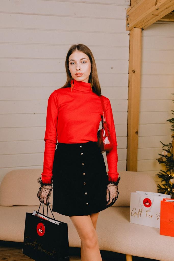 Mini Skirt – Women's Versatile Suede Skirt with Front Button Closure, Any Season, 8412-087 HC