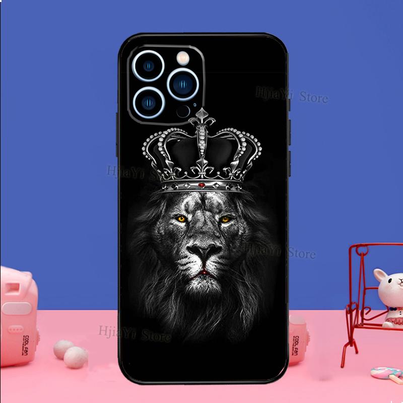 Чехол-животное Лев для iPhone 16 15 13 11 12 14 Pro Max XS XR X Plus 13 mini Мягкий чехол Fundas Capa Shell