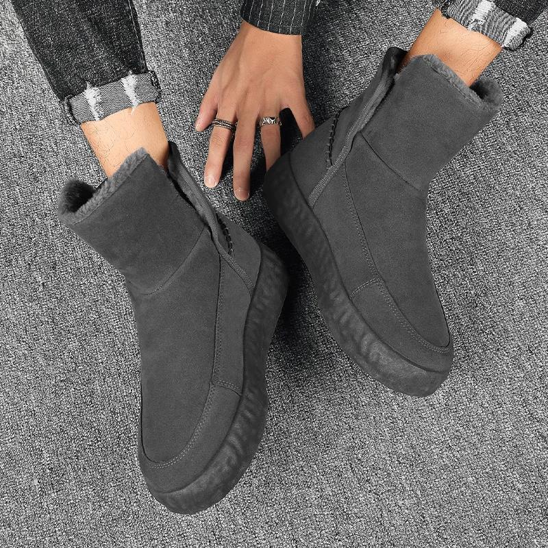 Модные мужские зимние ботинки Snow Mans Cotton Boot Plus Velvet Thickening Soft Comfortable Hardy Trendy All-Match Popular Model