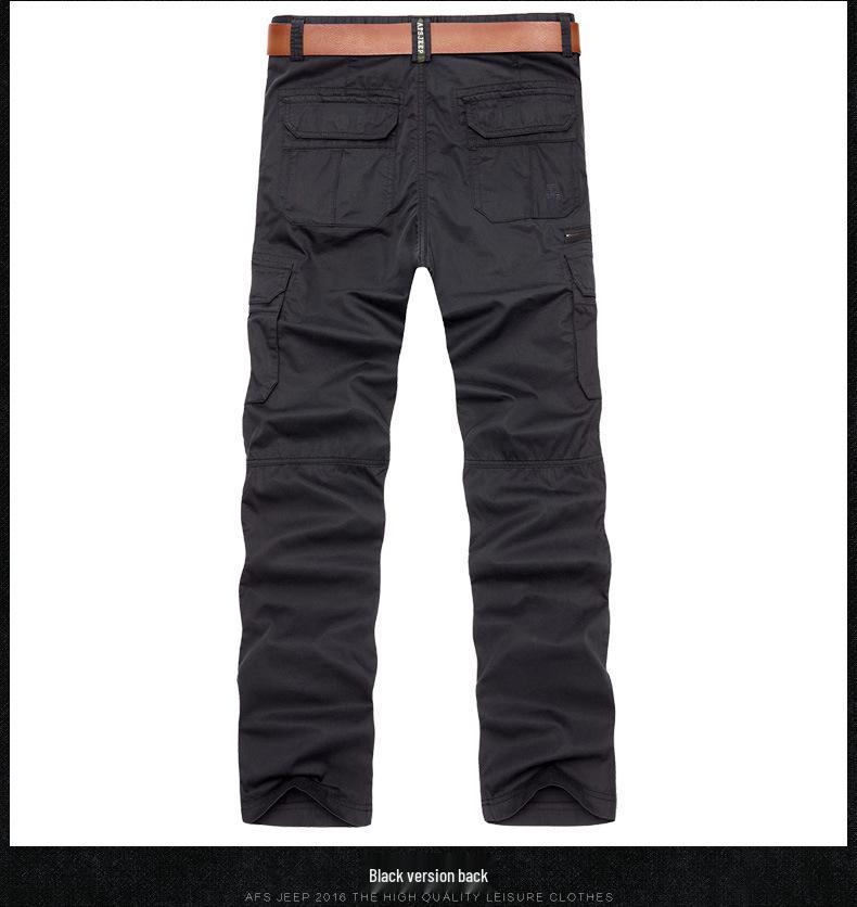 Мужские брюки хаки из стираного хлопка с несколькими карманами, европейско-американский стиль, 2017 - Модель 9913