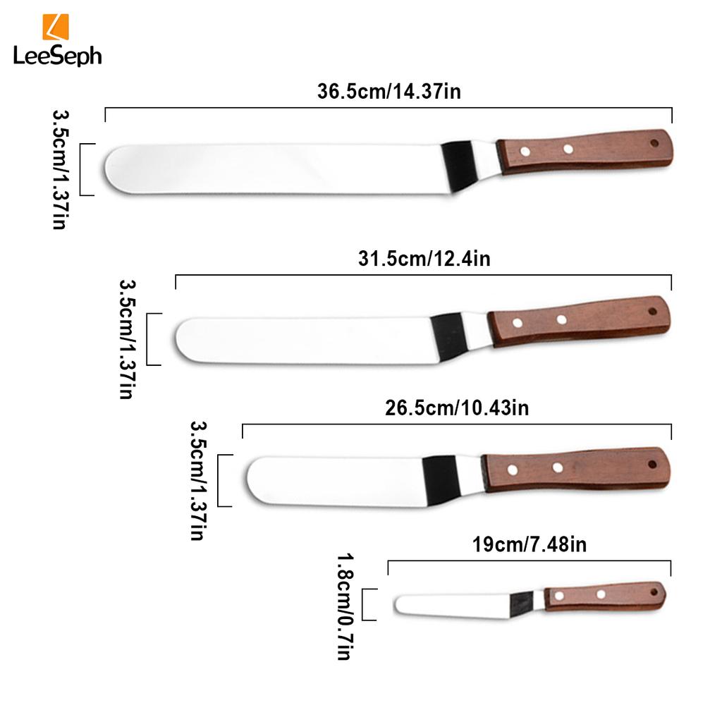 Icing Spatula, Stainless Steel Offset Cake Spatula with Wood Handle, Cake Decorating Spatula for Icing Cakes, Cheese, Pizzas