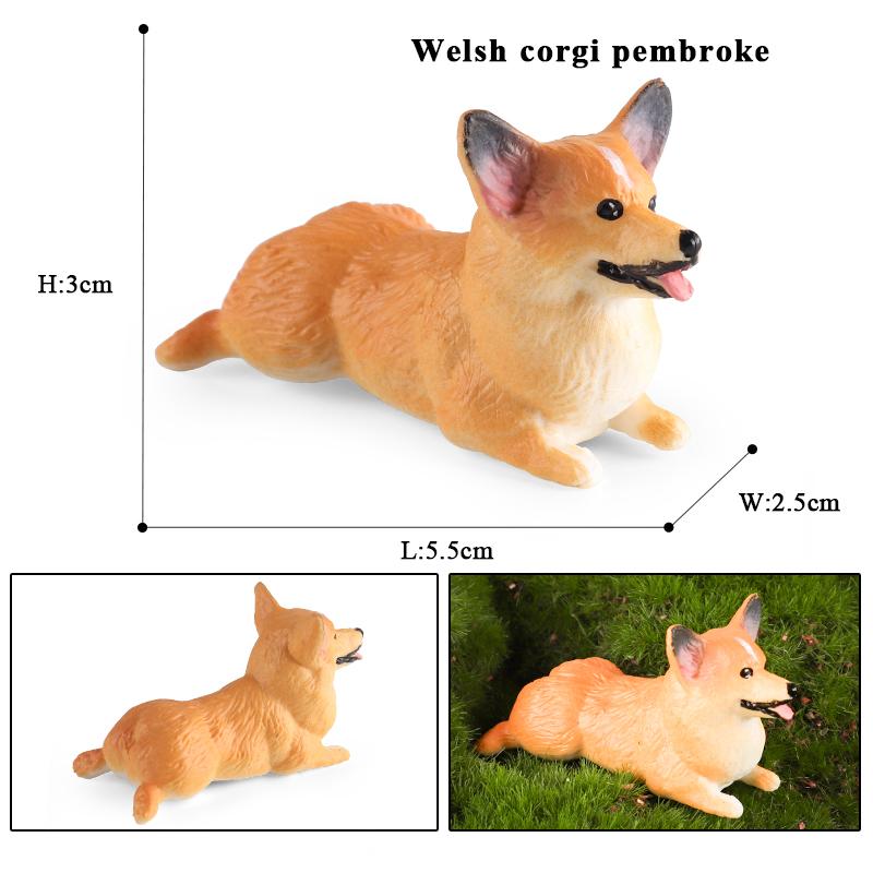 Oenux Модель Животных Собака Бульдог Корги Сиба-ину Хаски Мопс Шнауцер Чихуахуа Щенок Фигурки ПВХ Милая Коллекция Игрушка Подарок для Ребенка