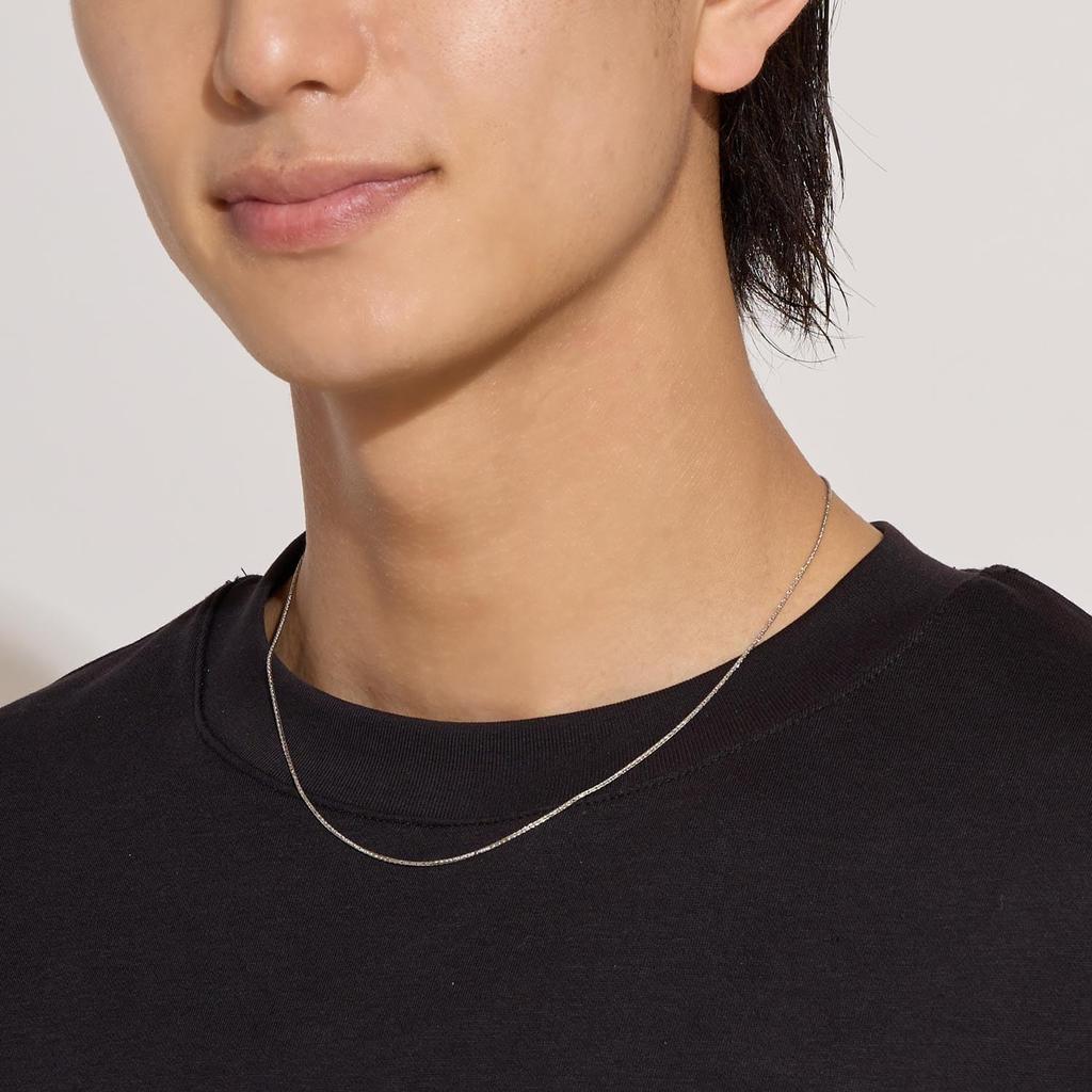 Platinum Chain Necklace Pt850 Spiga Cut Width Maximum 45cm Length Adjustable [Lara Christie] 0.8mm Approx. 3.35g Lc97-0070