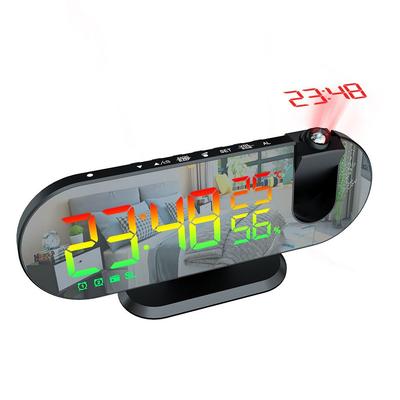 RGB Многофункциональные Радио Часы с Проекцией Креативные Светодиодные Будильники Температура и Влажность Цифровые Проекционные Часы Зеркальные Электронные Часы