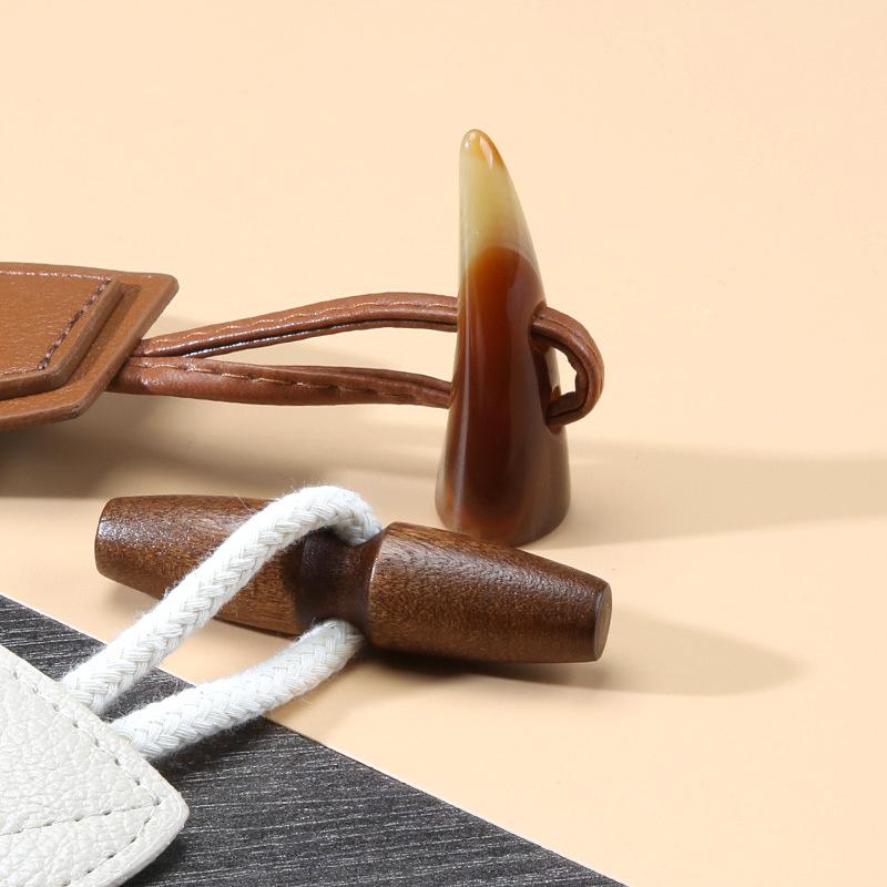 1 пара пуговиц-рожков для дафлкота, застежки для куртки, пуговицы-застежки с кожаной нашивкой, пуговицы для декора пальто, швейные аксессуары