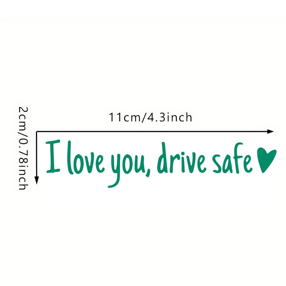 Car Stickers and Decals Rearview Mirror Decal I Love You Drive Safe Emblem Labels for Truck Bumper Vehicles Exterior Decor