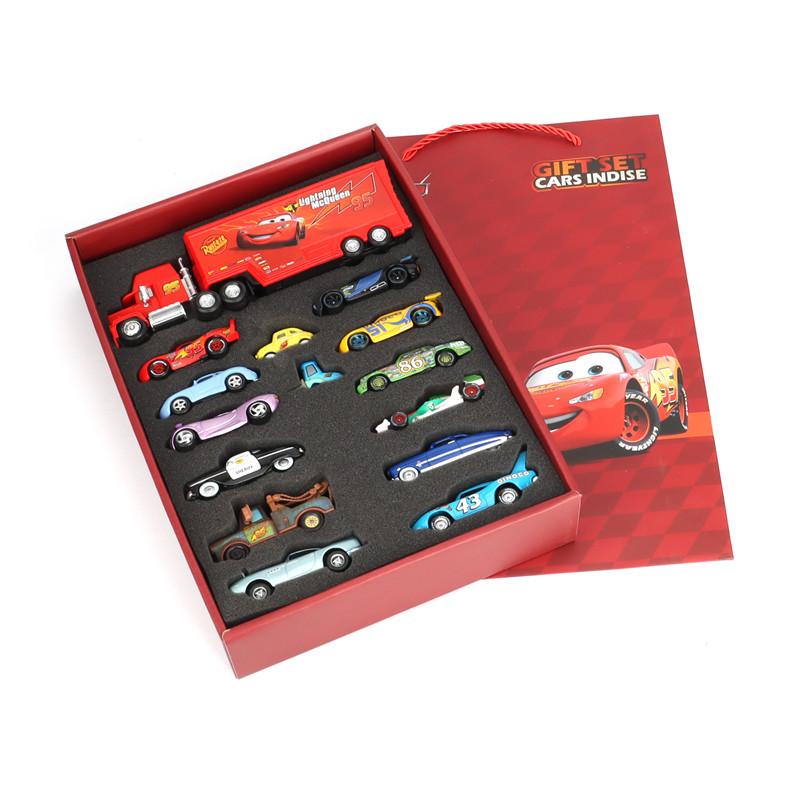 Нетоксичный 8/13/15 шт. Подарочная коробка Pixar Cars Металлические литые модели Молния МакКуин, Мэтр, Джексон Шторм, Грузовик, Машинка, Игрушка, Детские Рождественские Игрушки