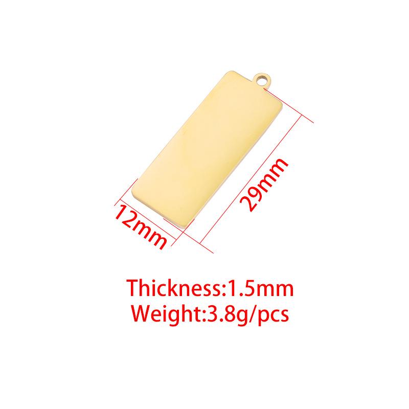 Зеркально отполированная геометрическая прямоугольная подвеска из нержавеющей стали с внешним отверстием для изготовления украшений своими руками