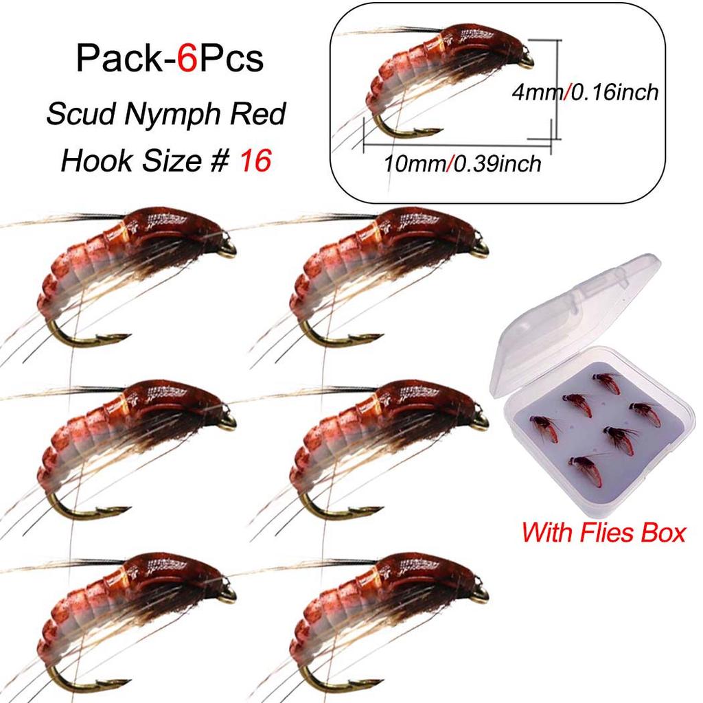 Fishing Lures - 6/9Pcs/Box Realistic Nymph Scud Fly for Trout Fishing Fly Tying Artificial Bait Lure