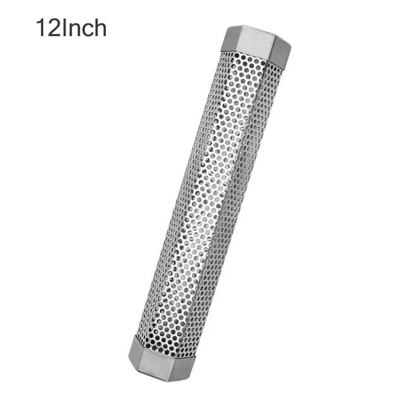 6/12-дюймовый гриль-коптильня для барбекю из нержавеющей стали с перфорированным сетчатым фильтром, генератором для копчения гранул, шестигранной коробкой для копчения специй