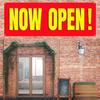 Large Now Open Banner Outdoor Indoor Signs Polyester Oxford Cloth Now Open Sign Hanging Banner for Lawn Outside Business Shop Decoration, 3 x 8