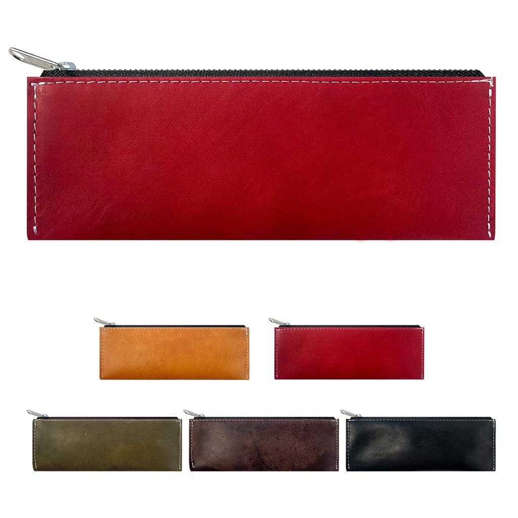 Натуральная кожа Карандаш Карандаш Карандаш Канцелярские товары Кожа лошади растительного дубления Классический винный для мужчин и женщин Чехол, Тонкий, Компактный, Чехол, Держатель, Простой,