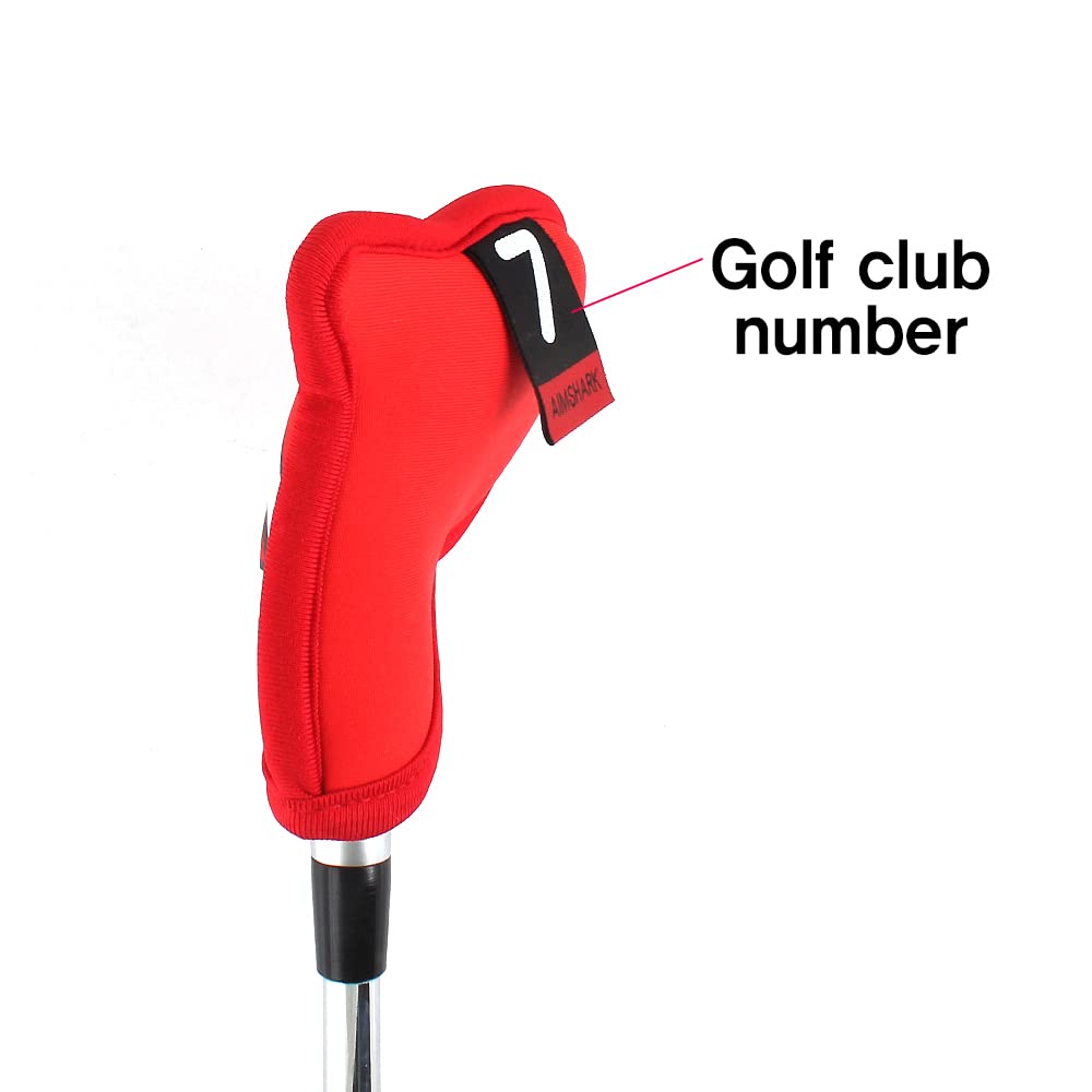 AIMSHARK Palette Golf Iron Cover 9 Piece Set Golf Head Cover Golf Club Cover (Sky Blue)