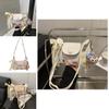Minimalist Pu Crossbody Bag With Lace Bow And Doll Pendant For Urban Fashion