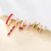 Stainless Steel Zircon Geometry Dangle Earring 18K Gold Plated Huggie Women's Earring Ear Clip Piercing Jewelry pendientes mujer